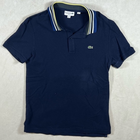 Men’s Lacoste FR4 US Medium Regular Fit Classic Polo Shirt Preppy Stripe Classic - Picture 1 of 10